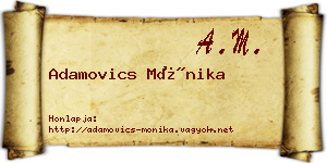 Adamovics Mónika névjegykártya
